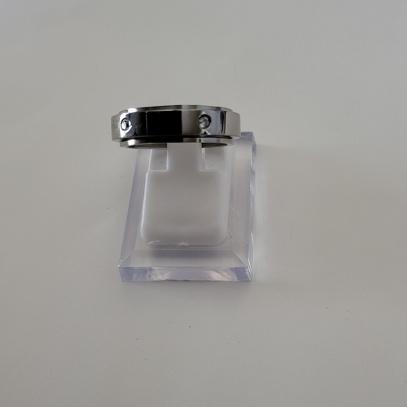 Stainless steel crystal, Fidget spinner ring size 7. - Picture 5 of 6